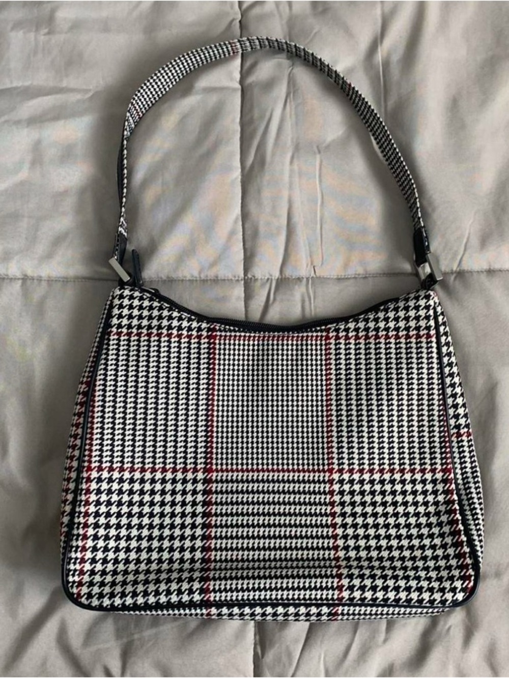 VNTG Ralph Lauren black and white houndstooth shoulder bag